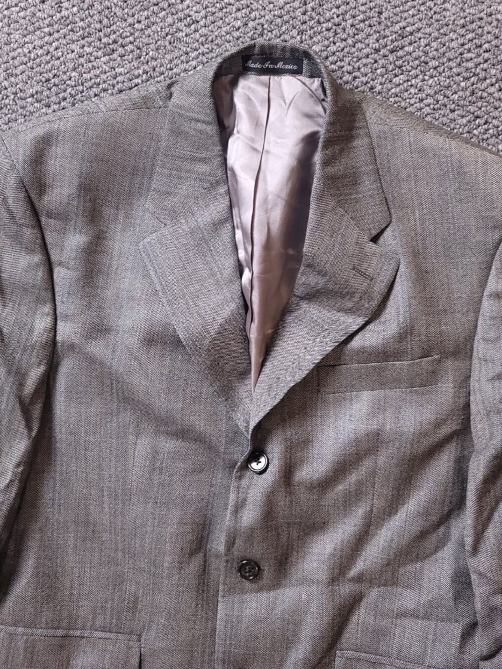 Polo Ralph Lauren Blazer Mens 40s Silk Wool Dillards Gray Striped Suit Jacket